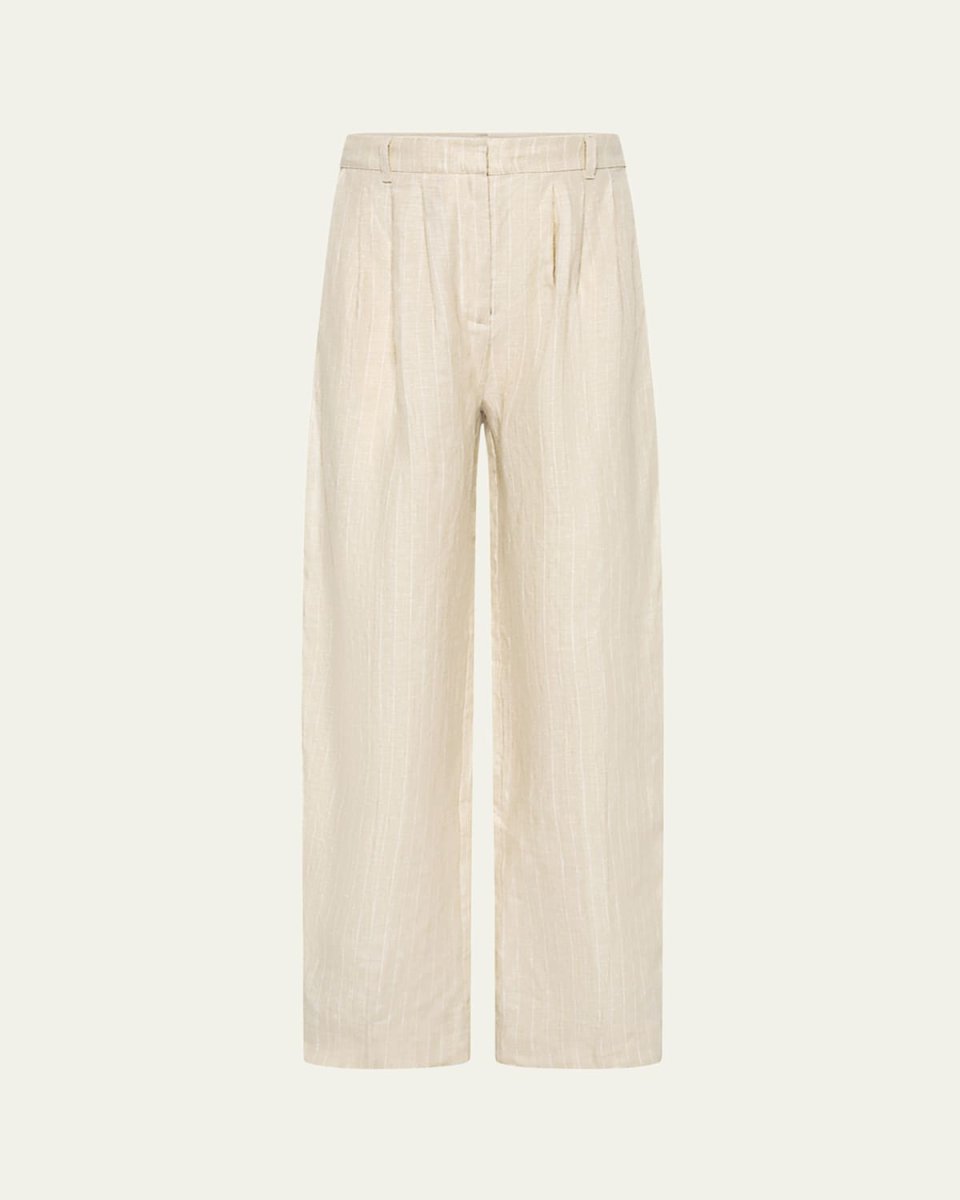 Lucille Pinstripe Linen Trousers